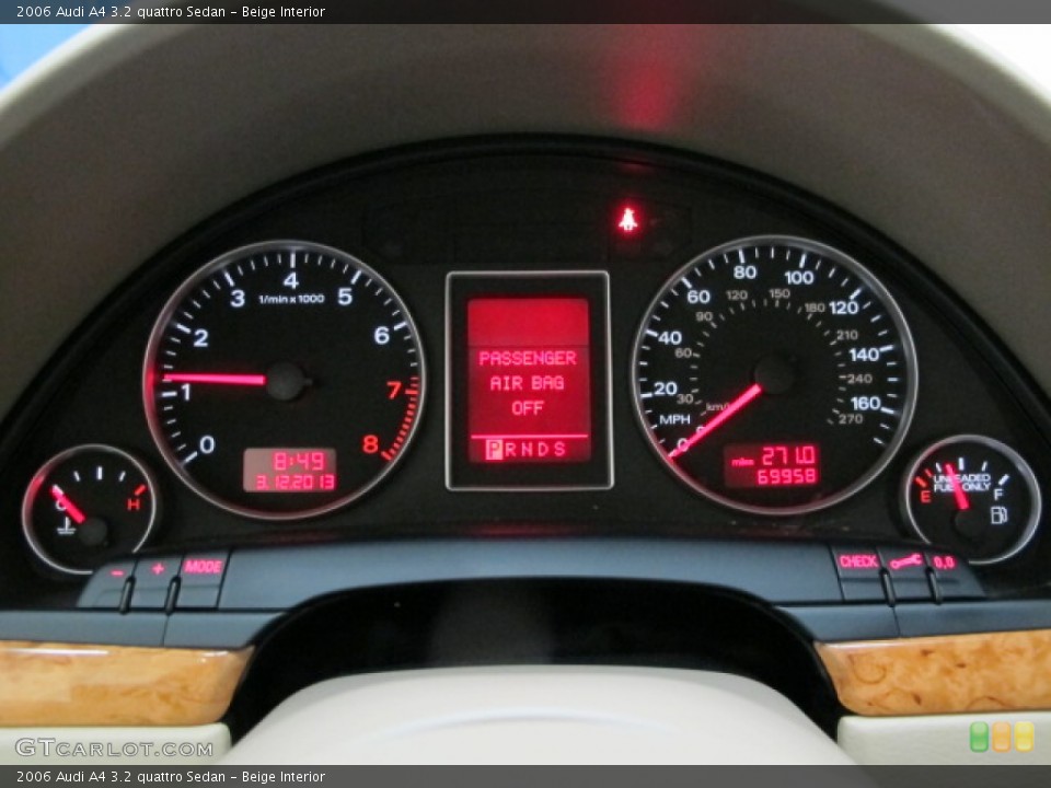 Beige Interior Gauges for the 2006 Audi A4 3.2 quattro Sedan #78473899
