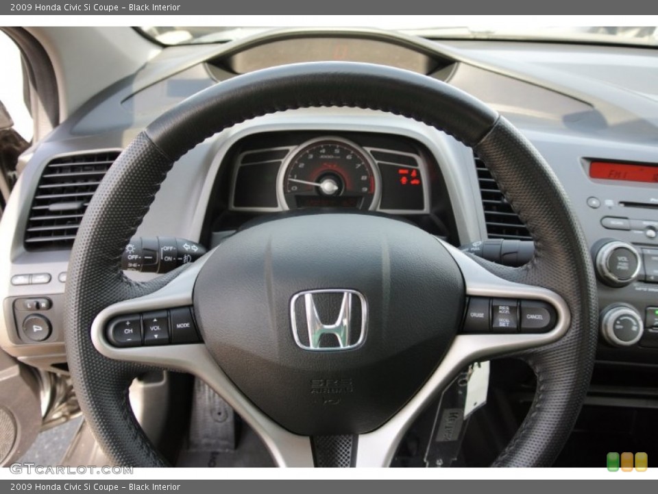 Black Interior Steering Wheel for the 2009 Honda Civic Si Coupe #78474086
