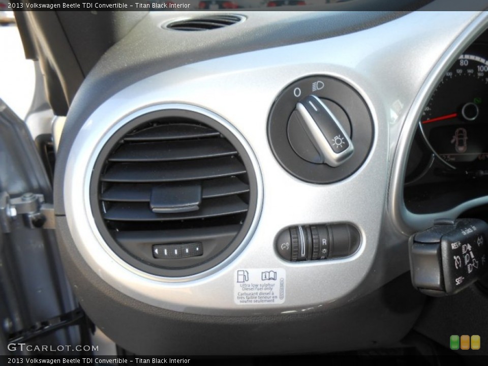 Titan Black Interior Controls for the 2013 Volkswagen Beetle TDI Convertible #78474815