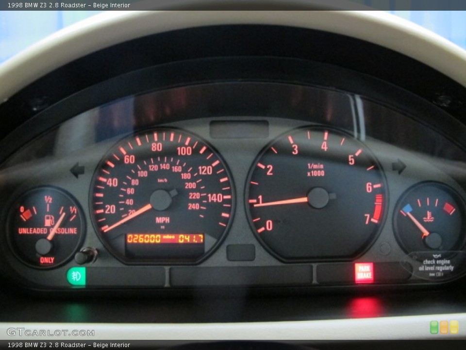 Beige Interior Gauges for the 1998 BMW Z3 2.8 Roadster #78475826