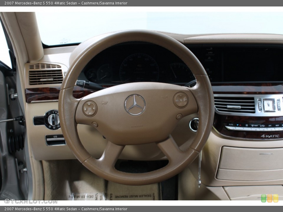 Cashmere/Savanna Interior Steering Wheel for the 2007 Mercedes-Benz S 550 4Matic Sedan #78478201