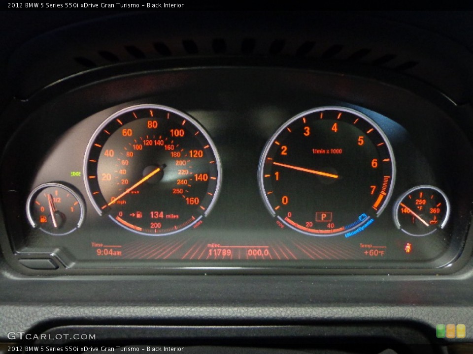 Black Interior Gauges for the 2012 BMW 5 Series 550i xDrive Gran Turismo #78481248