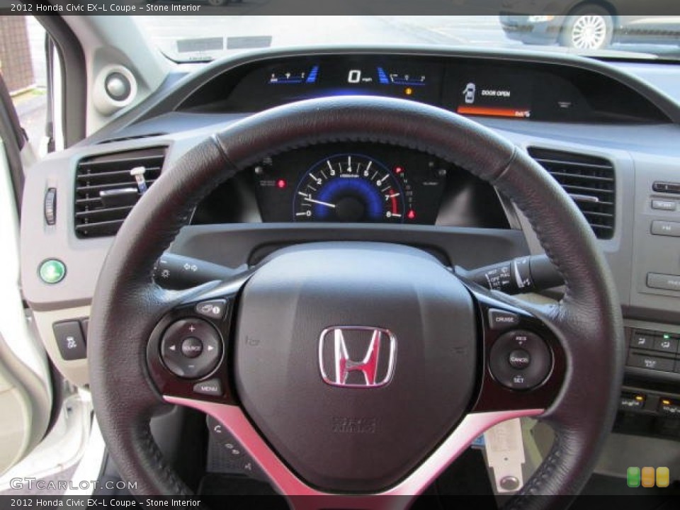 Stone Interior Steering Wheel for the 2012 Honda Civic EX-L Coupe #78481884