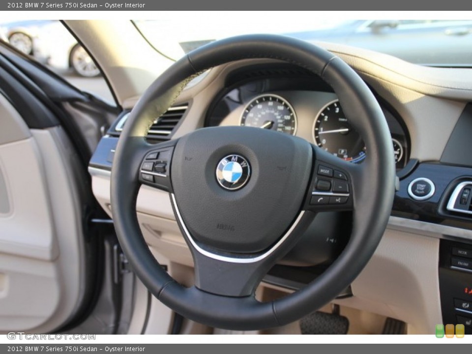 Oyster Interior Steering Wheel for the 2012 BMW 7 Series 750i Sedan #78482089