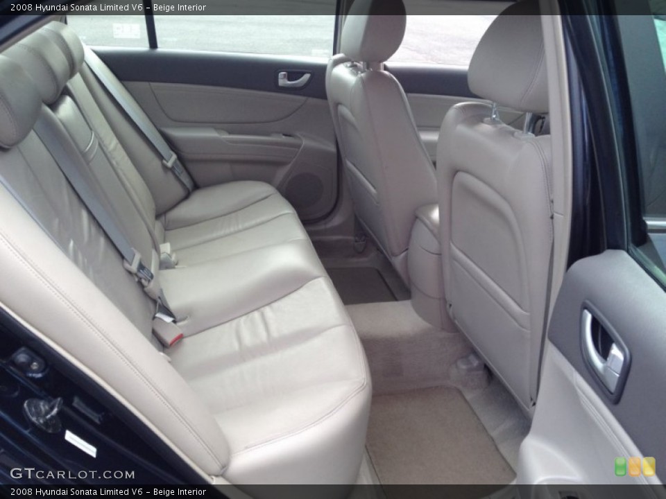 Beige Interior Rear Seat for the 2008 Hyundai Sonata Limited V6 #78484311