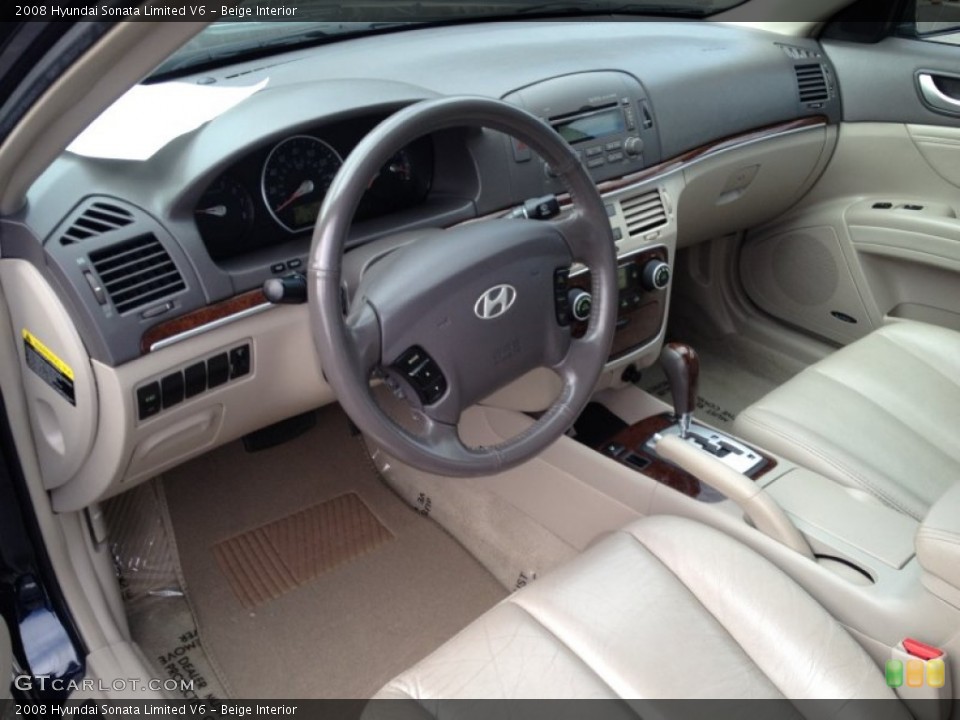 Beige Interior Prime Interior for the 2008 Hyundai Sonata Limited V6 #78484385