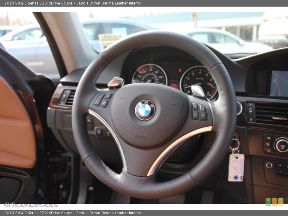 Saddle Brown Dakota Leather Interior Steering Wheel for the 2010 BMW 3 Series 328i xDrive Coupe #78485029