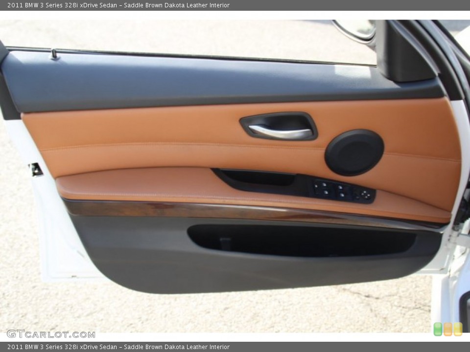 Saddle Brown Dakota Leather Interior Door Panel for the 2011 BMW 3 Series 328i xDrive Sedan #78485415