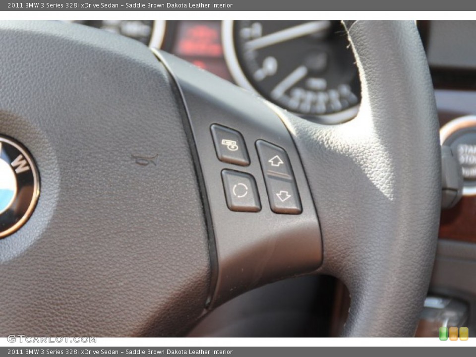 Saddle Brown Dakota Leather Interior Controls for the 2011 BMW 3 Series 328i xDrive Sedan #78485561