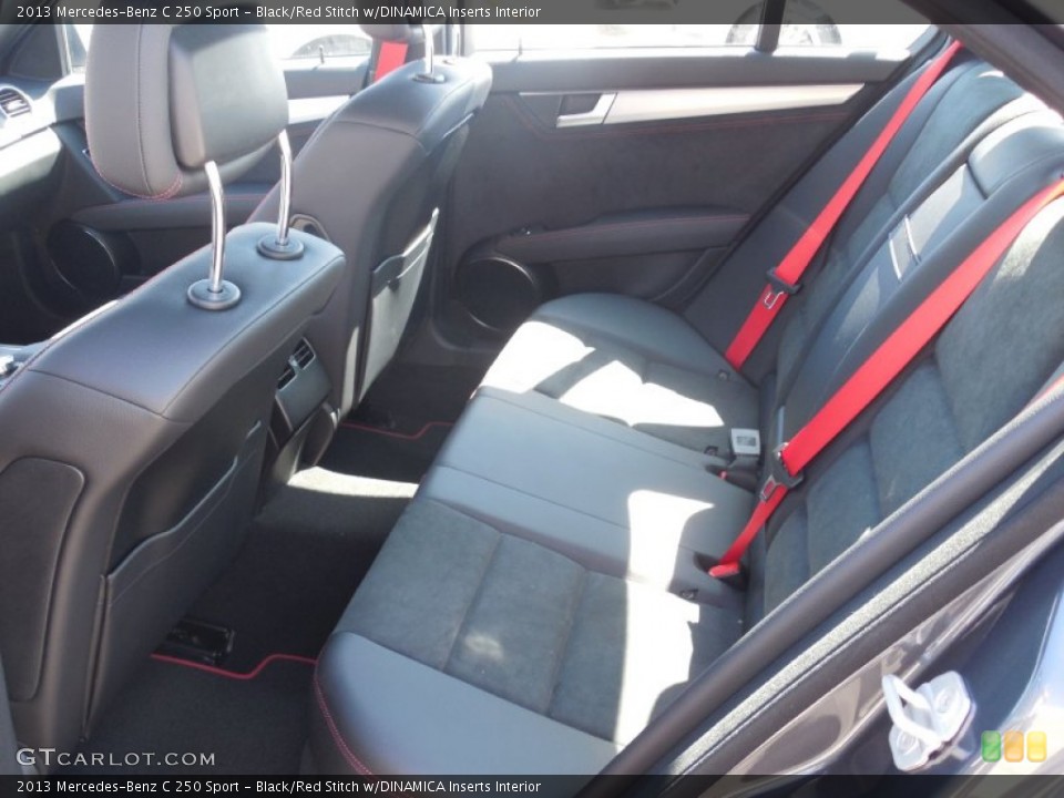 Black/Red Stitch w/DINAMICA Inserts Interior Rear Seat for the 2013 Mercedes-Benz C 250 Sport #78486427