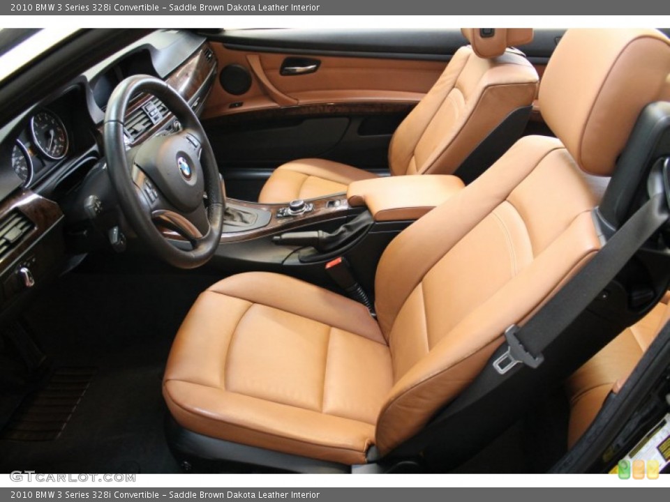 Saddle Brown Dakota Leather Interior Front Seat for the 2010 BMW 3 Series 328i Convertible #78493667