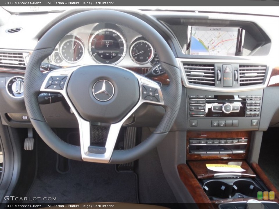 Natural Beige/Black Interior Steering Wheel for the 2013 Mercedes-Benz E 350 Sedan #78494396