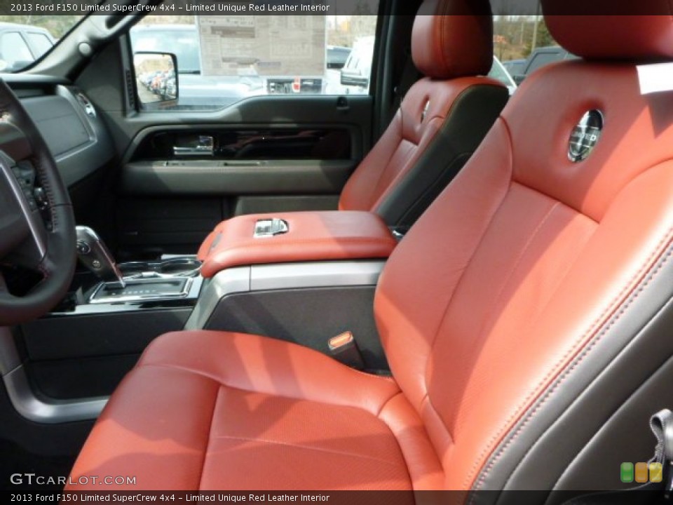 Limited Unique Red Leather Interior Front Seat for the 2013 Ford F150 Limited SuperCrew 4x4 #78495713