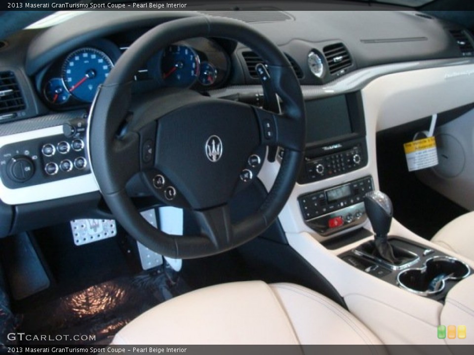 Pearl Beige Interior Dashboard for the 2013 Maserati GranTurismo Sport Coupe #78498401