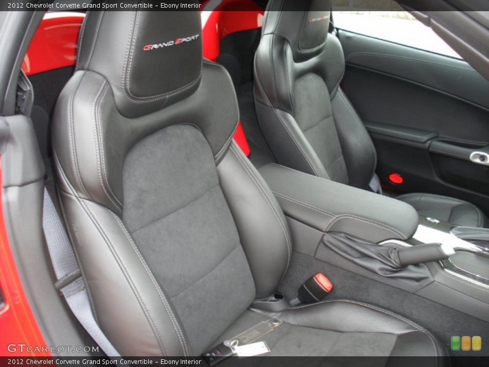 Ebony Interior Front Seat for the 2012 Chevrolet Corvette Grand Sport Convertible #78499616
