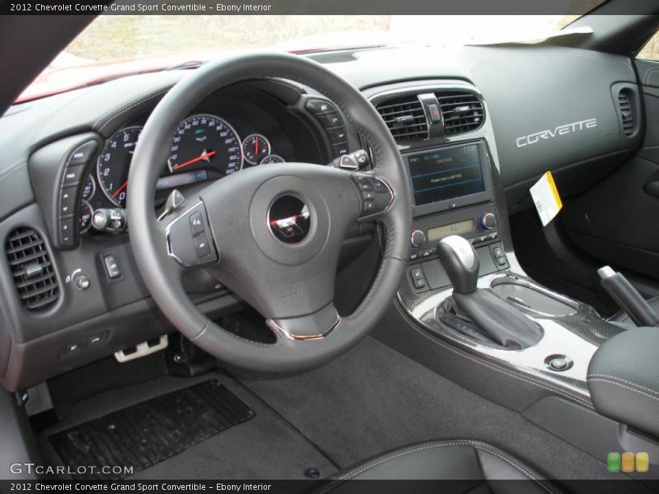 Ebony Interior Dashboard for the 2012 Chevrolet Corvette Grand Sport Convertible #78499625