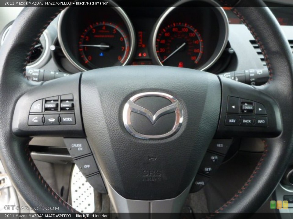 Black/Red Interior Steering Wheel for the 2011 Mazda MAZDA3 MAZDASPEED3 #78500876