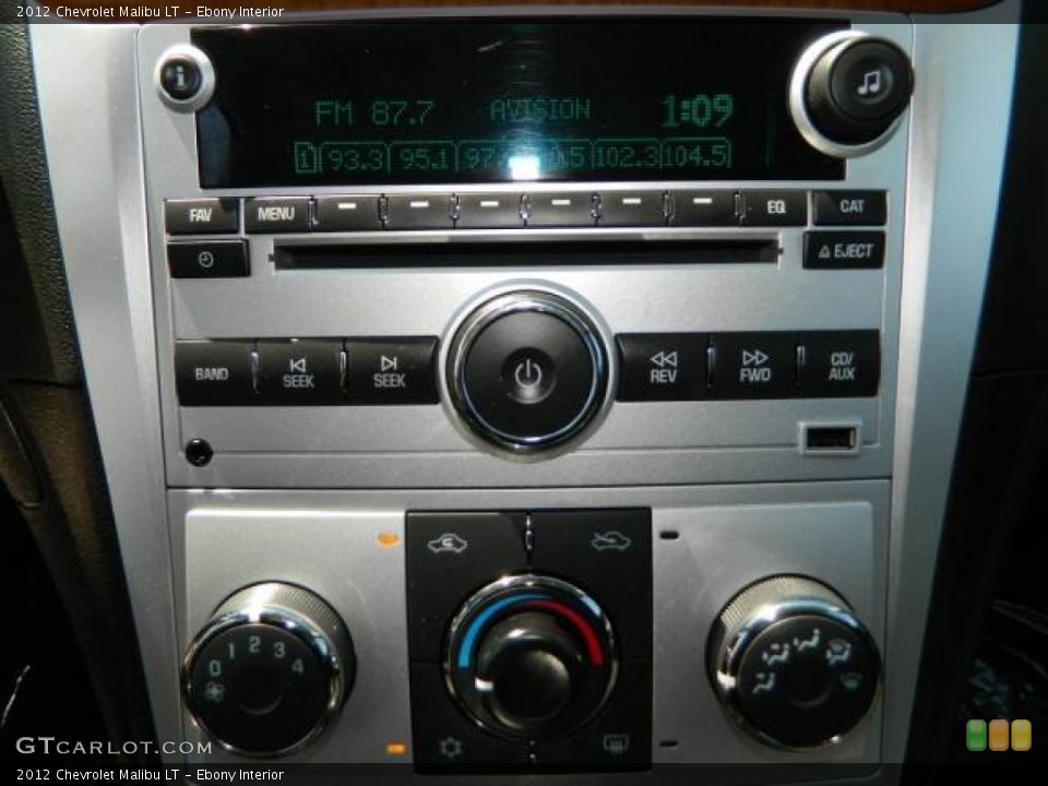 Ebony Interior Controls for the 2012 Chevrolet Malibu LT #78502227