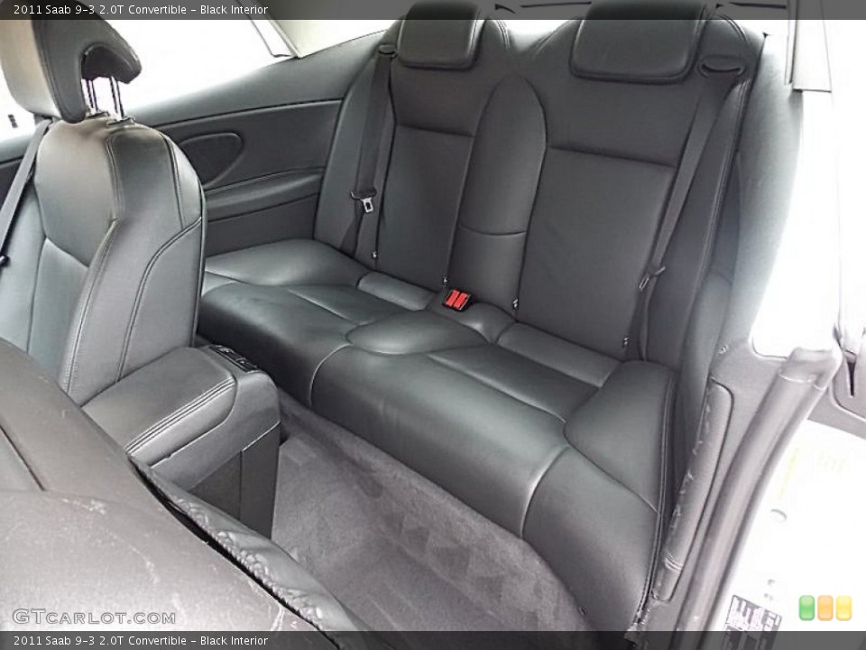 Black Interior Rear Seat for the 2011 Saab 9-3 2.0T Convertible #78503162