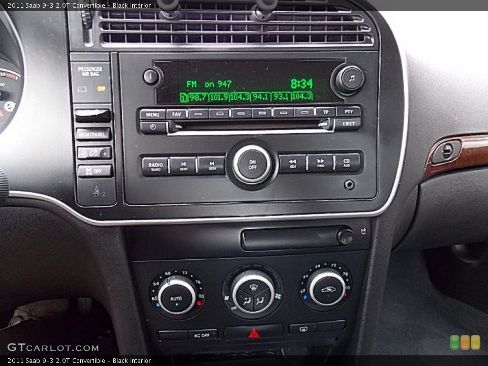 Black Interior Controls for the 2011 Saab 9-3 2.0T Convertible #78503294
