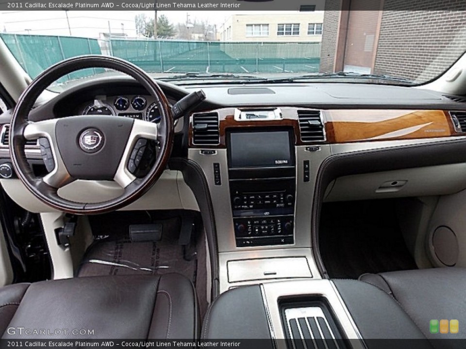 Cocoa/Light Linen Tehama Leather Interior Dashboard for the 2011 Cadillac Escalade Platinum AWD #78503543