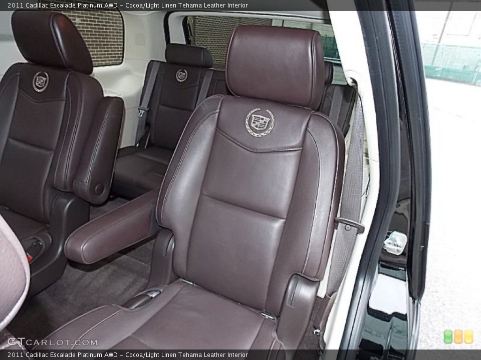 Cocoa/Light Linen Tehama Leather Interior Rear Seat for the 2011 Cadillac Escalade Platinum AWD #78503576