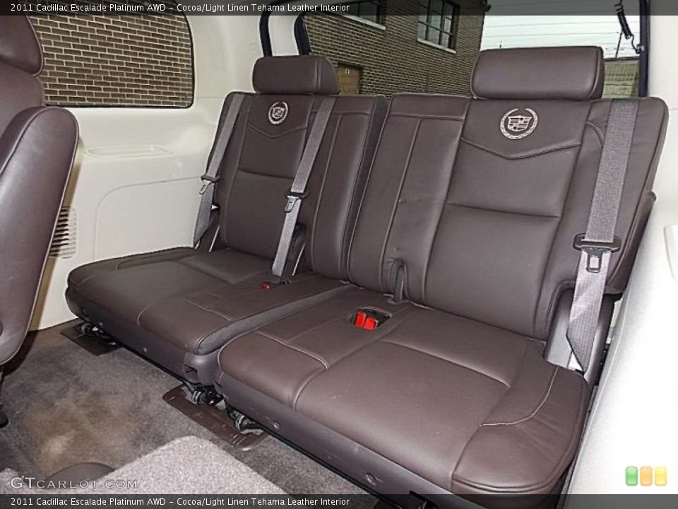 Cocoa/Light Linen Tehama Leather Interior Rear Seat for the 2011 Cadillac Escalade Platinum AWD #78503615