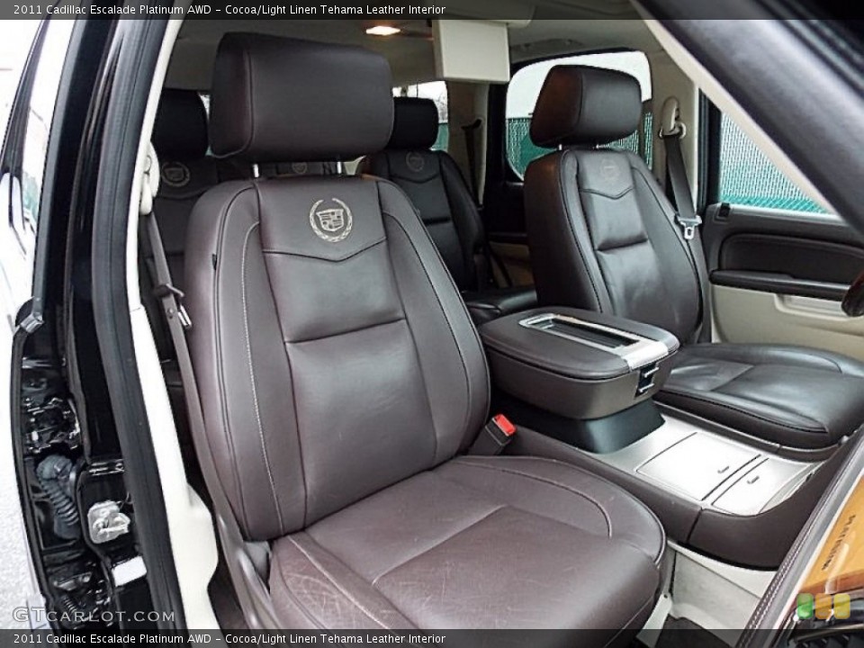 Cocoa/Light Linen Tehama Leather Interior Front Seat for the 2011 Cadillac Escalade Platinum AWD #78503651