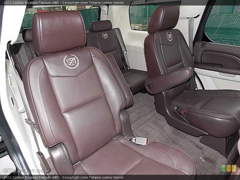 Cocoa/Light Linen Tehama Leather Interior Rear Seat for the 2011 Cadillac Escalade Platinum AWD #78503699