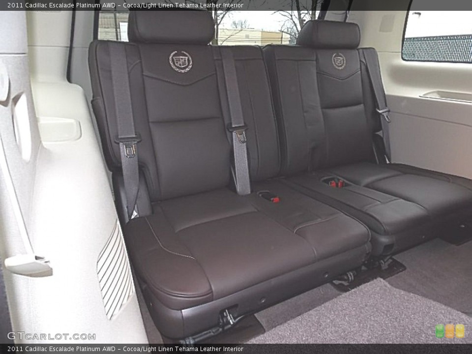 Cocoa/Light Linen Tehama Leather Interior Rear Seat for the 2011 Cadillac Escalade Platinum AWD #78503726