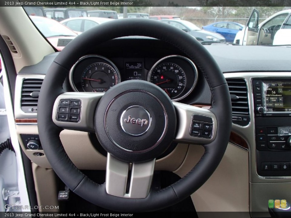 Black/Light Frost Beige Interior Steering Wheel for the 2013 Jeep Grand Cherokee Limited 4x4 #78503846