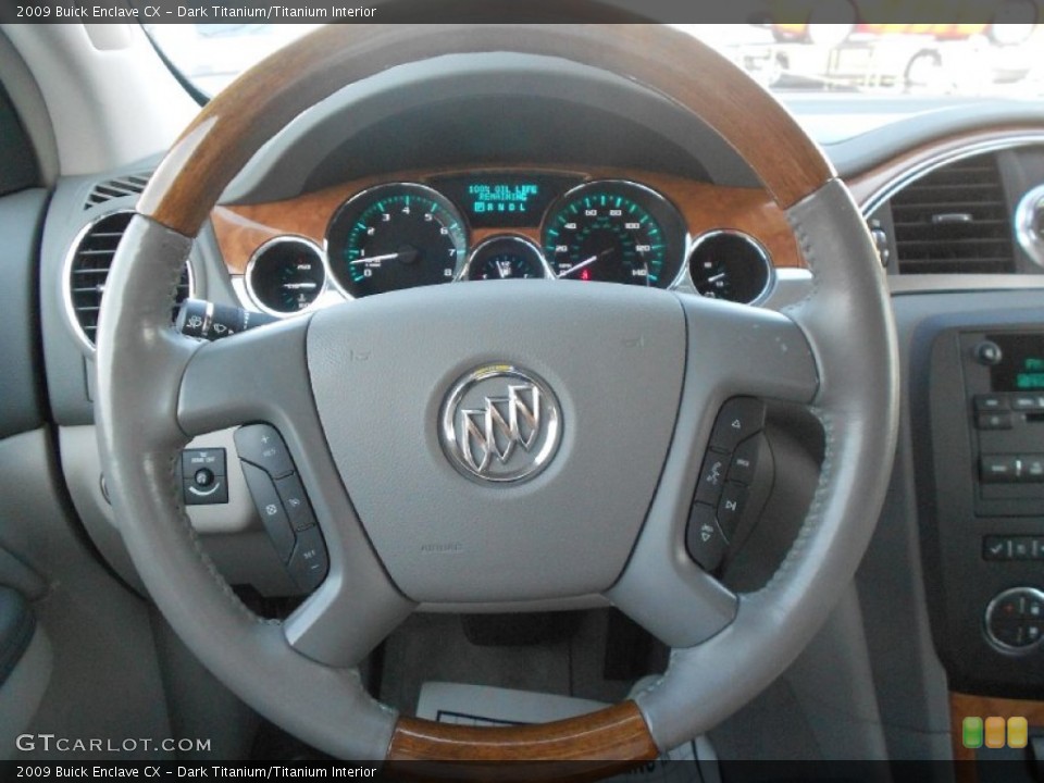 Dark Titanium/Titanium Interior Steering Wheel for the 2009 Buick Enclave CX #78504854