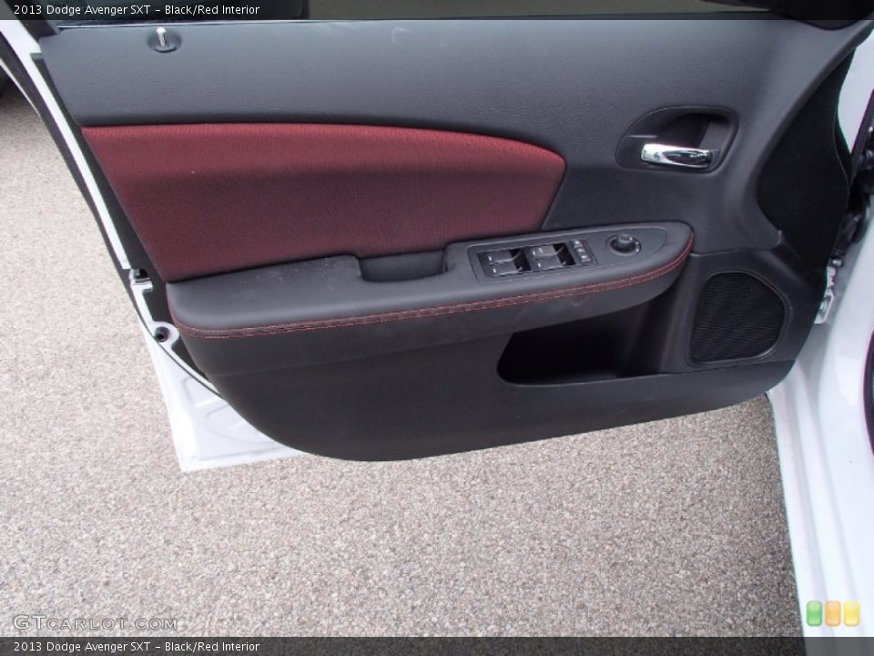 Black/Red Interior Door Panel for the 2013 Dodge Avenger SXT #78505460