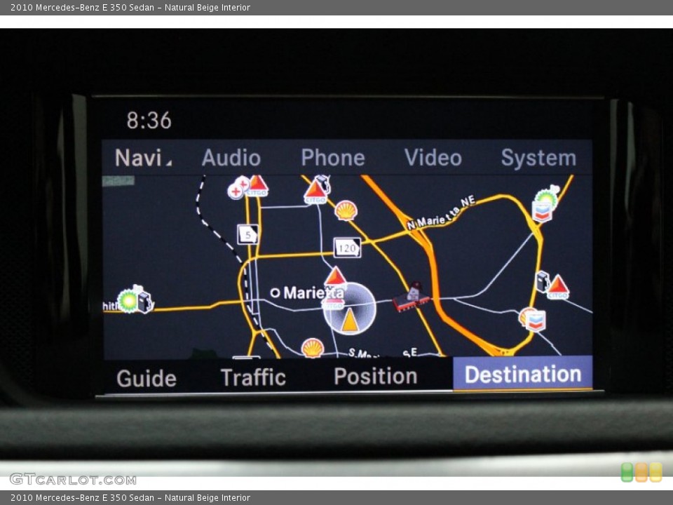 Natural Beige Interior Navigation for the 2010 Mercedes-Benz E 350 Sedan #78506174