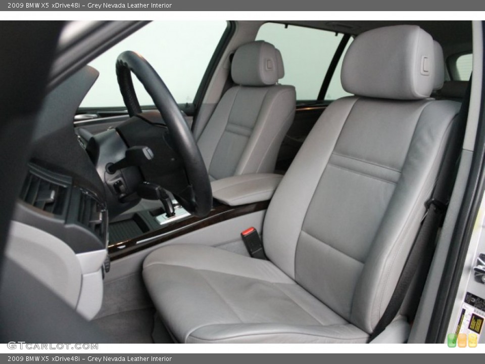 Grey Nevada Leather Interior Front Seat for the 2009 BMW X5 xDrive48i #78506540