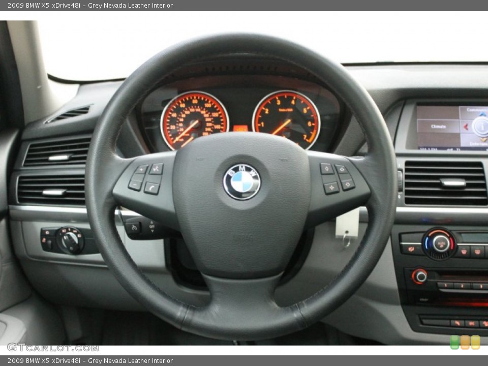 Grey Nevada Leather Interior Steering Wheel for the 2009 BMW X5 xDrive48i #78506660