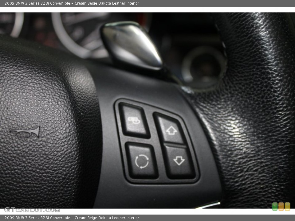 Cream Beige Dakota Leather Interior Controls for the 2009 BMW 3 Series 328i Convertible #78508422