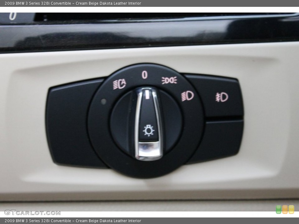 Cream Beige Dakota Leather Interior Controls for the 2009 BMW 3 Series 328i Convertible #78508481