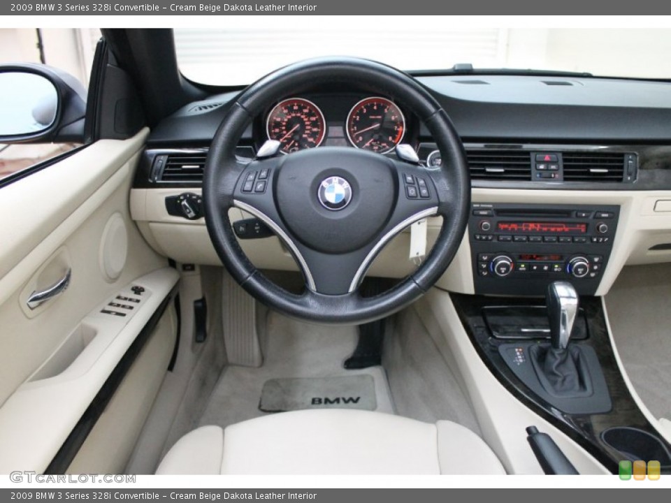 Cream Beige Dakota Leather Interior Dashboard for the 2009 BMW 3 Series 328i Convertible #78508625