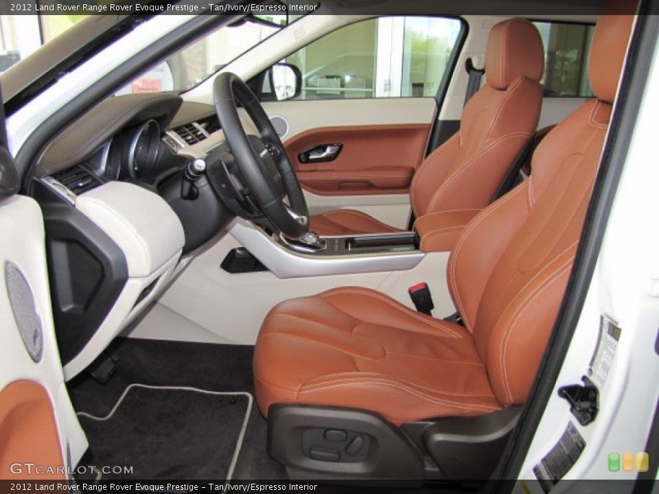 Tan/Ivory/Espresso Interior Front Seat for the 2012 Land Rover Range Rover Evoque Prestige #78509099