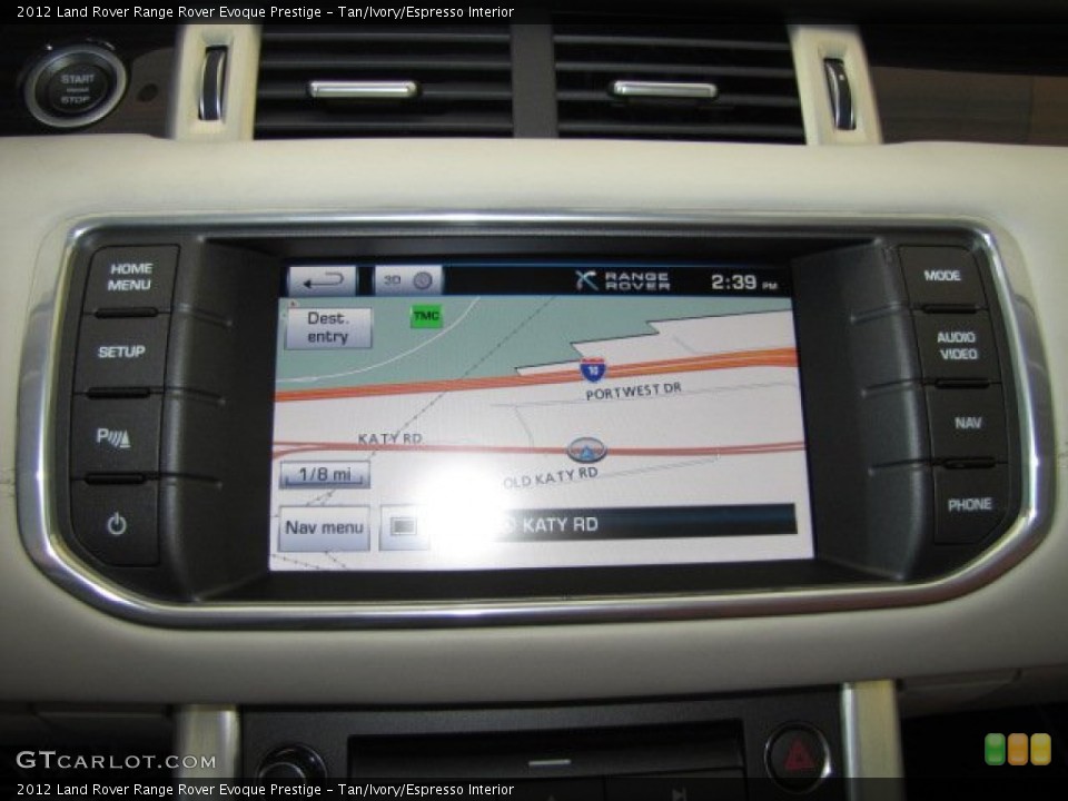 Tan/Ivory/Espresso Interior Navigation for the 2012 Land Rover Range Rover Evoque Prestige #78509420