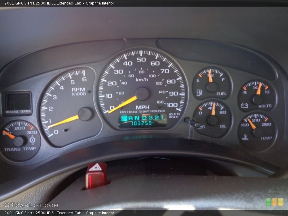 Graphite Interior Gauges for the 2001 GMC Sierra 2500HD SL Extended Cab #78512681