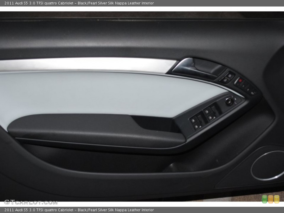 Black/Pearl Silver Silk Nappa Leather Interior Door Panel for the 2011 Audi S5 3.0 TFSI quattro Cabriolet #78512834