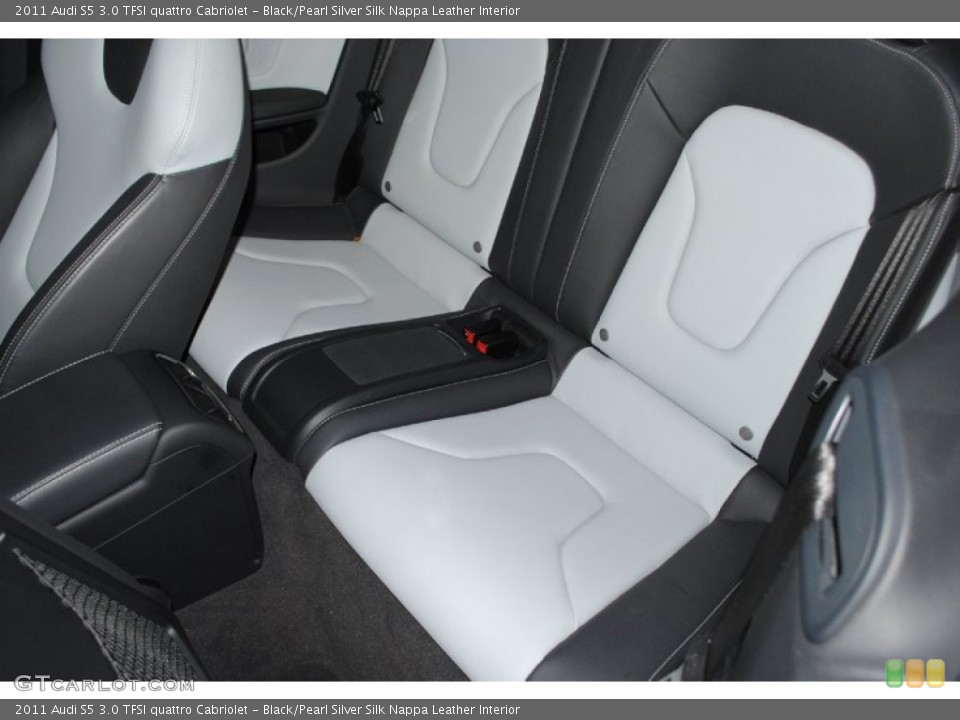 Black/Pearl Silver Silk Nappa Leather Interior Rear Seat for the 2011 Audi S5 3.0 TFSI quattro Cabriolet #78512904