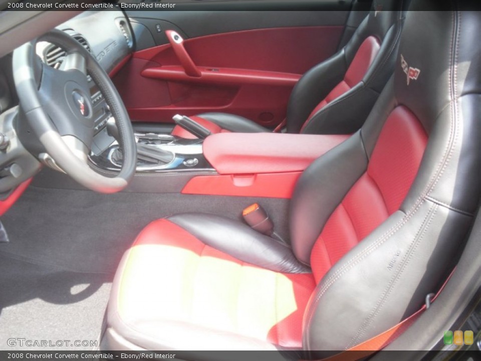 Ebony/Red Interior Photo for the 2008 Chevrolet Corvette Convertible #78516134