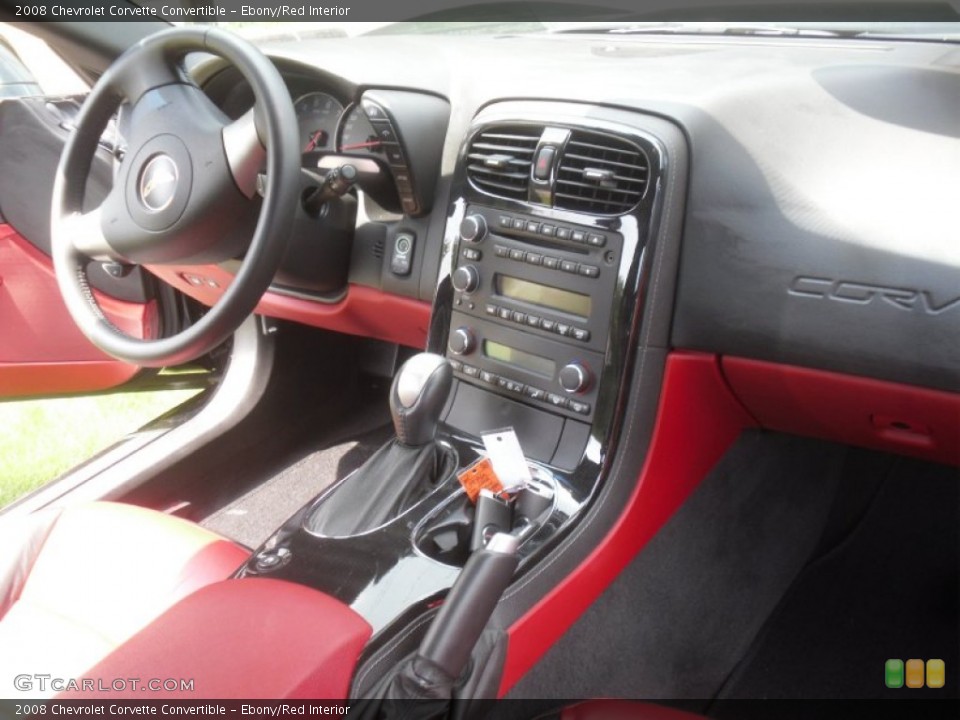 Ebony/Red Interior Dashboard for the 2008 Chevrolet Corvette Convertible #78516170