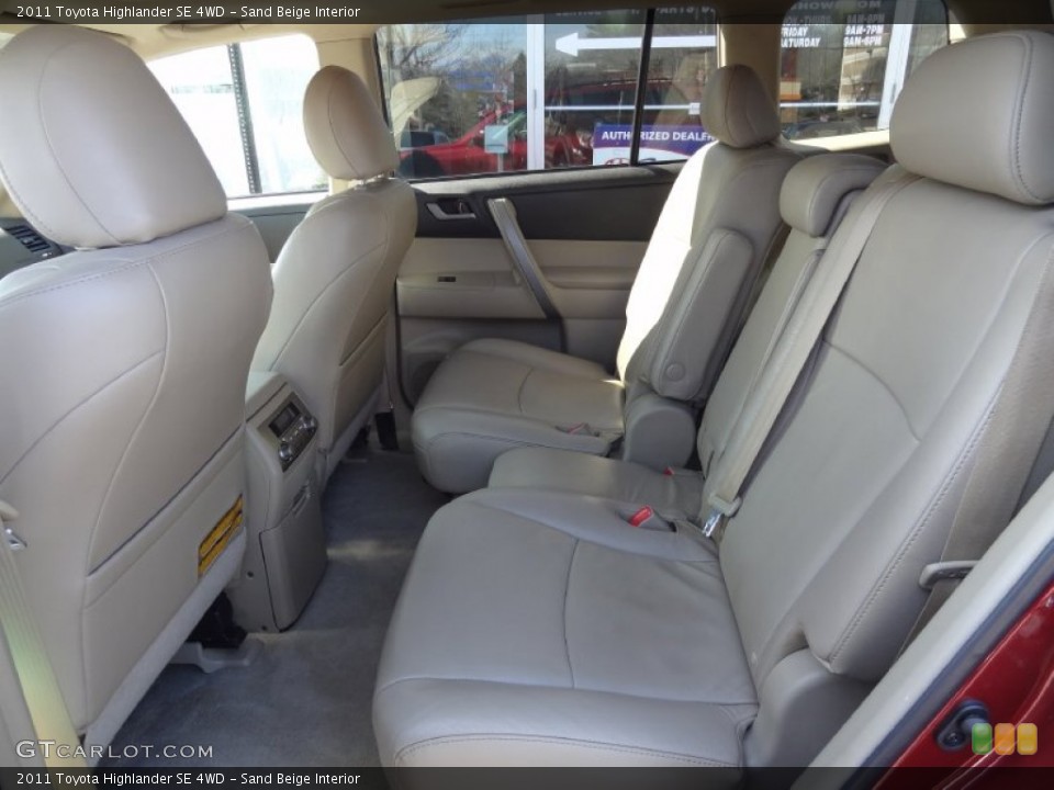 Sand Beige Interior Rear Seat for the 2011 Toyota Highlander SE 4WD #78518517