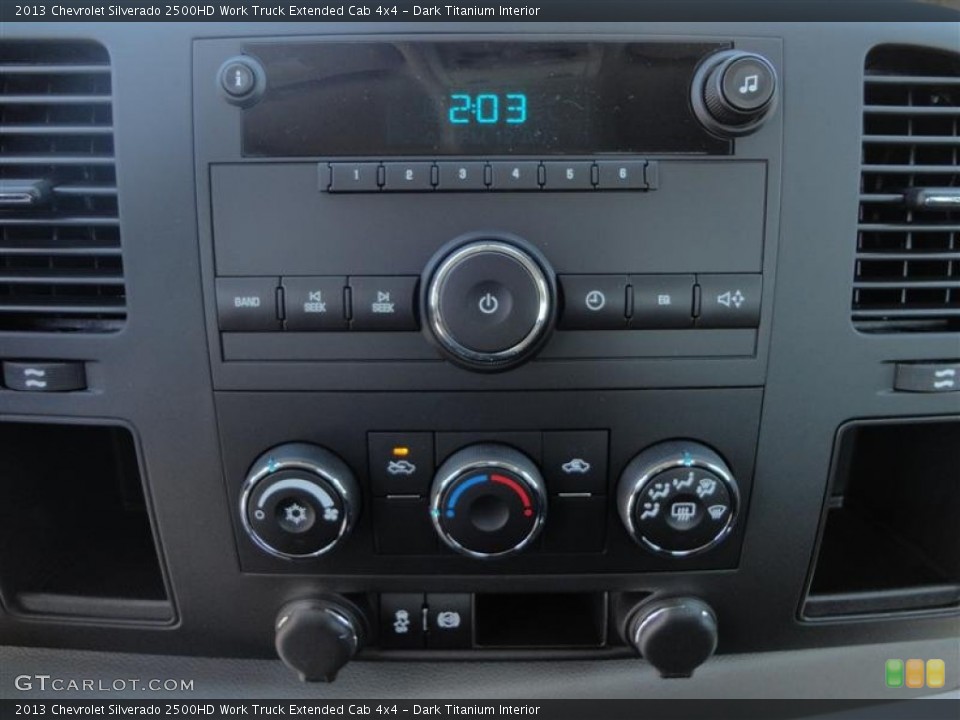 Dark Titanium Interior Controls for the 2013 Chevrolet Silverado 2500HD Work Truck Extended Cab 4x4 #78518546