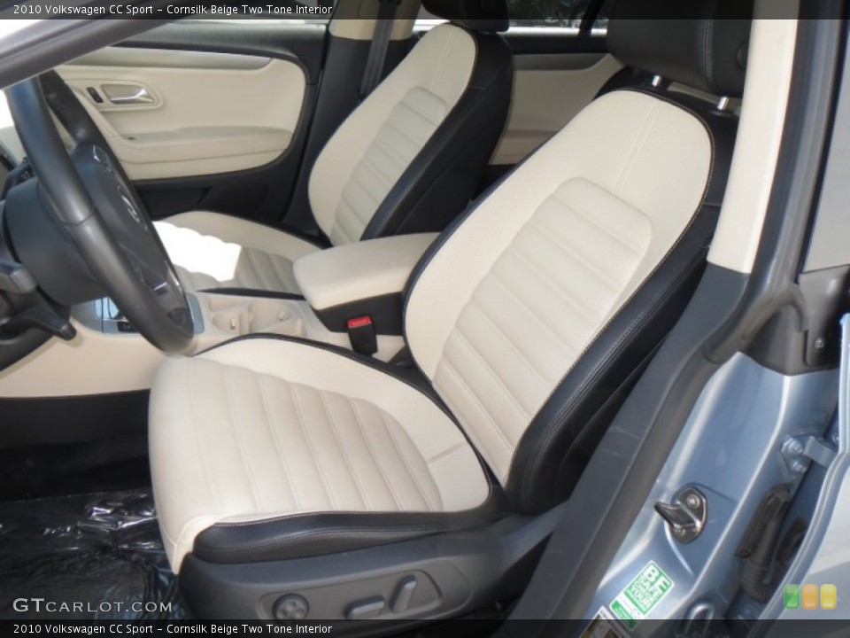 Cornsilk Beige Two Tone Interior Front Seat for the 2010 Volkswagen CC Sport #78518744