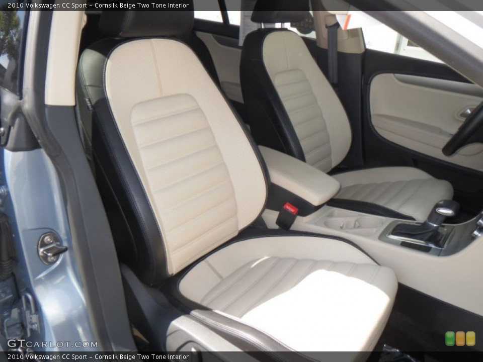 Cornsilk Beige Two Tone Interior Front Seat for the 2010 Volkswagen CC Sport #78518759
